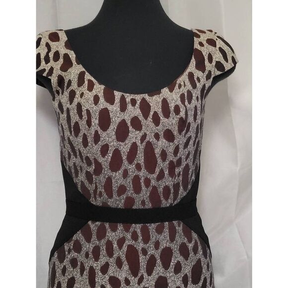 JAY GODFREY  classy sophisticated  Animal Print short cap sleeve Dress - Picture 8 of 11